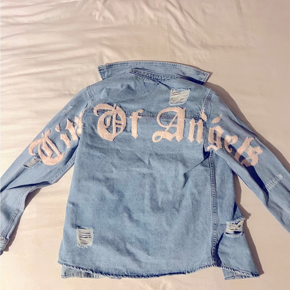 CITY OF ANGEL Cream Font Shirt Jacket size S